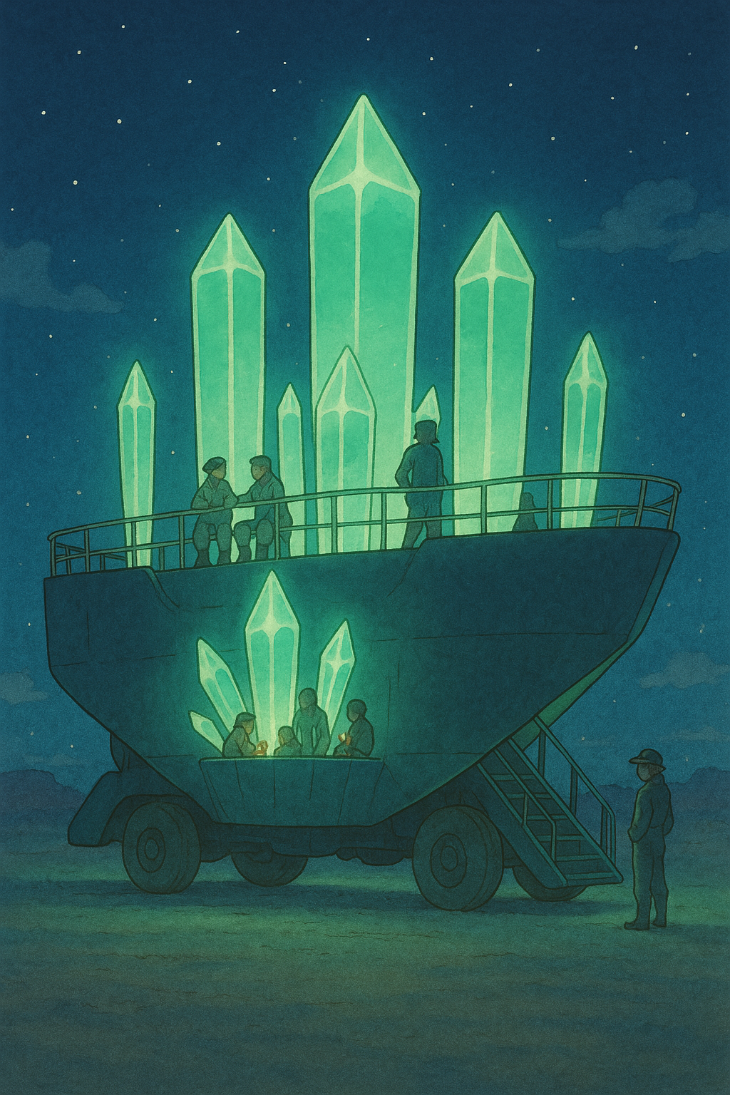 Crystal Ship at Night