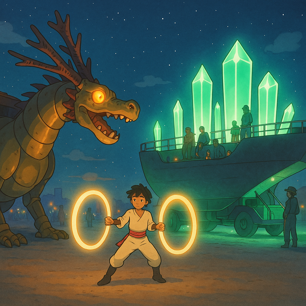 Crystal Ship with Dragon